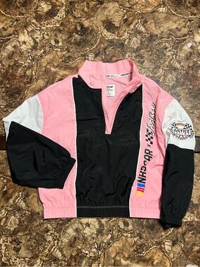 Nascar Pink, Black & White Racing Windbreaker Jacket